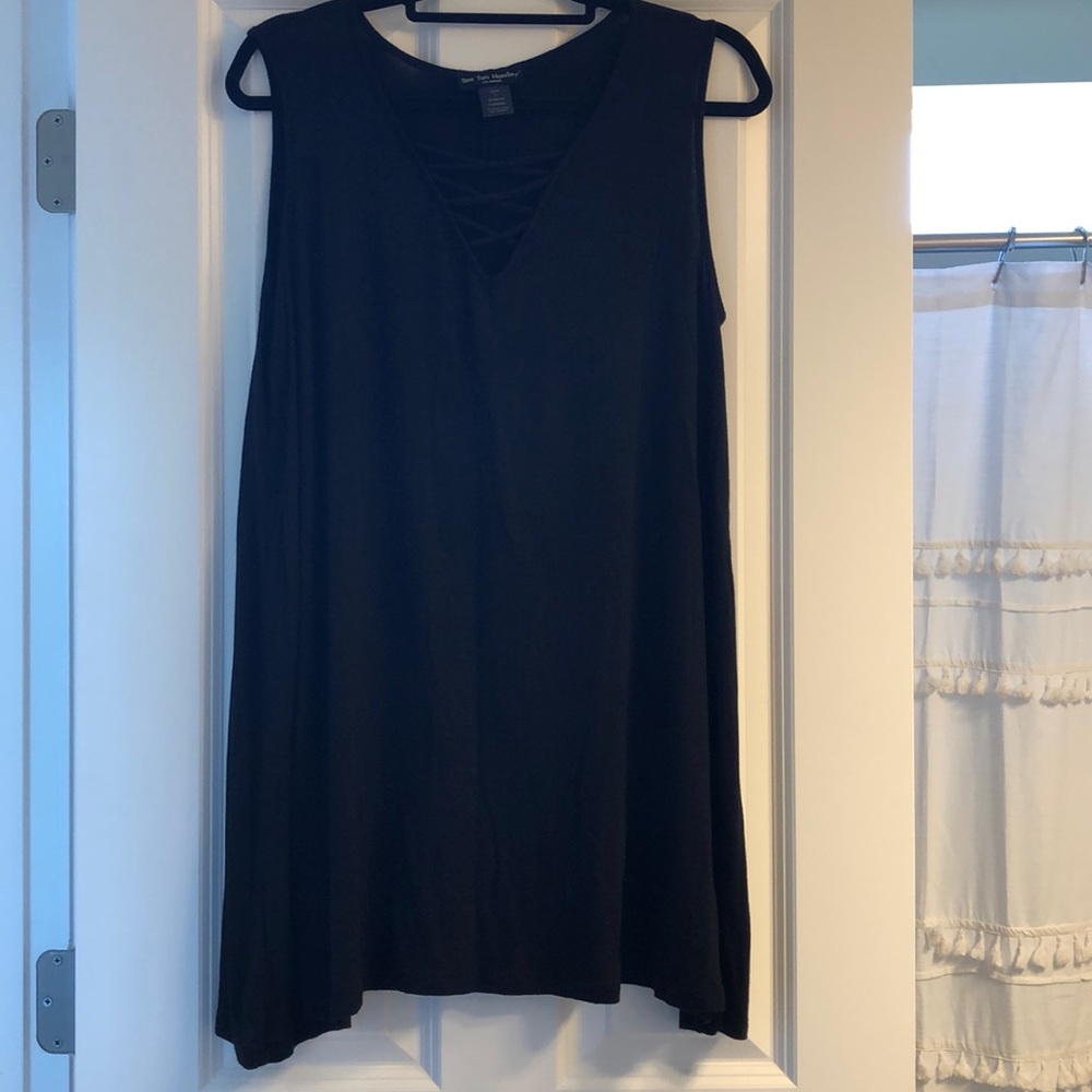 Black Swing Dress w/ Criss-Cross detailing